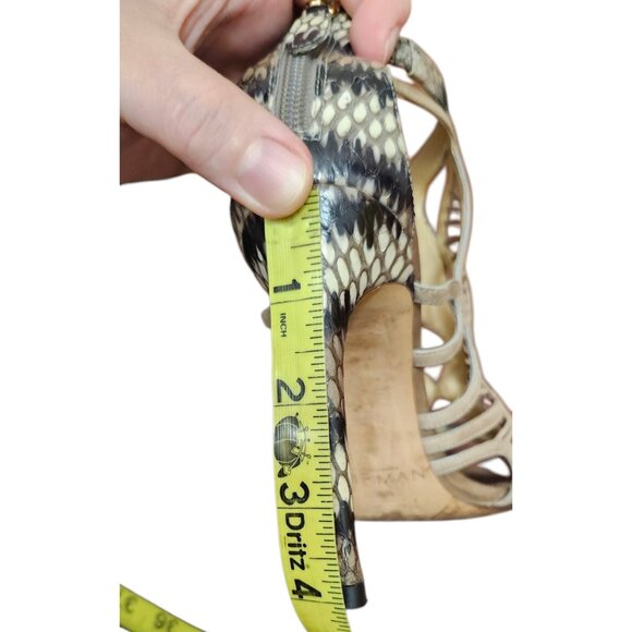 Alexandre Birman Multicolor Python Embossed Leather Caged Zipper EU 38.5 - Picture 9 of 13